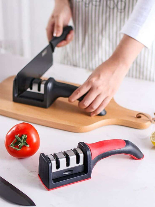 Knife Sharpener Kitchen Multi Functional Three Section - PAK MART DEALS